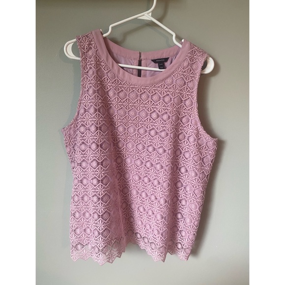RW&CO. Tops - Pink lace sleeveless blouse. RW&Co size XL.